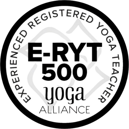 A badge for the e-ryt 5 0 0 yoga alliance.